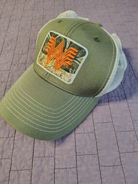 ​Whataburger GameGuard Camo Trucker Hat Olive Green Snapback Flying W Cap